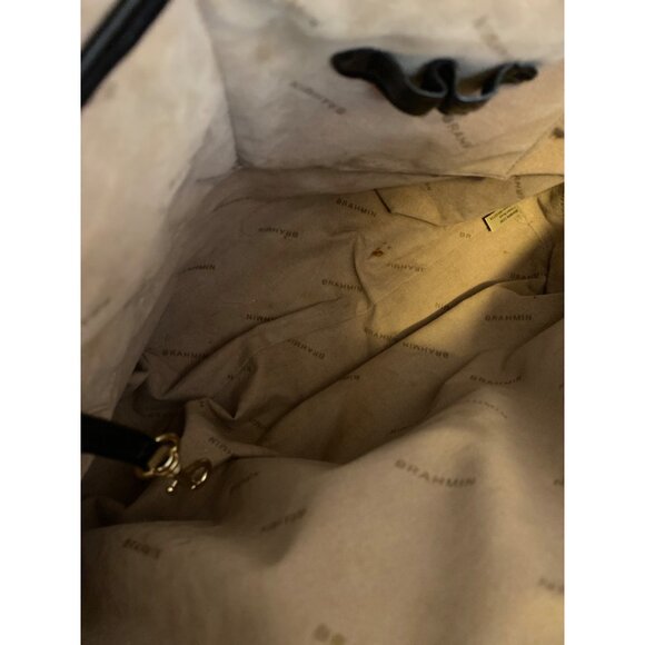 Brahmin Black Croc-Embossed Leather Satchel 14"x5"x11.5" With Top Handle - Picture 8 of 8